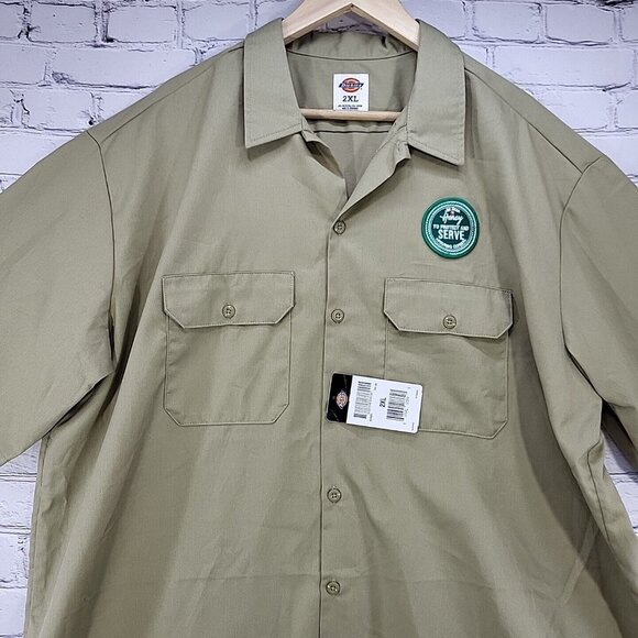 Dickies Other - Jim Beam Honey Dickies Shirt Mens 2XL Khaki Button-Up Ranger Short Sleeve NWT